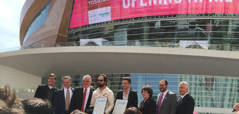 The Killers Brandon Flowers and Ronnie V accept Las Vegas Keys to the City