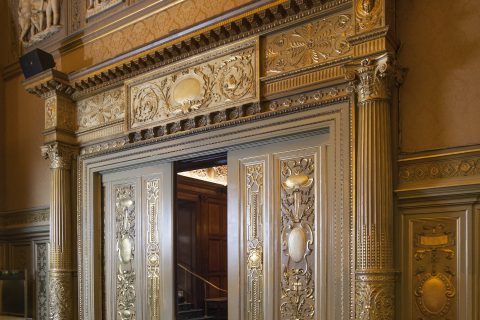 Detail work at the Villard