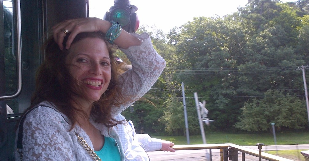 Moving along on the back of the train