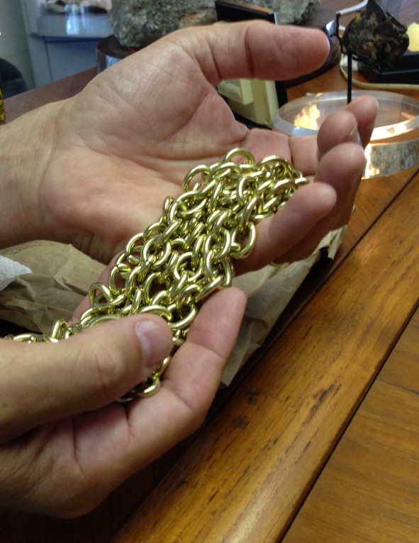 Gold linked chain. Each link was used as a form of currency
