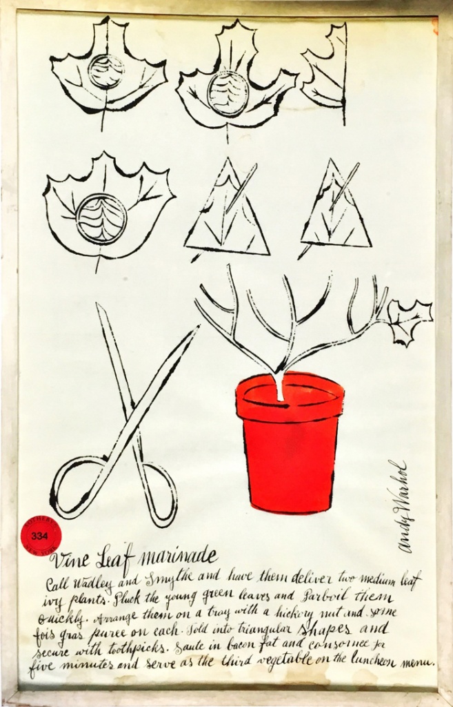 Andy Warhol's "Vine Leaf Marinade"/ Courtesy of the Oak Spring Garden Library