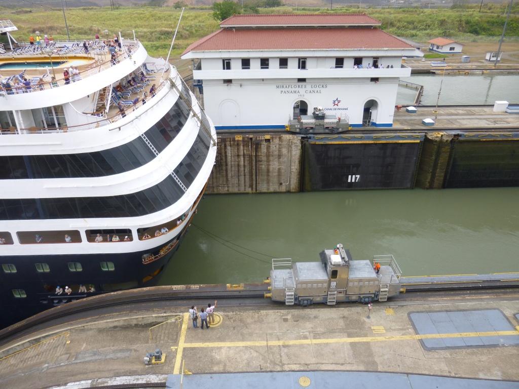 Holland Cruise Ship making its way through the lock