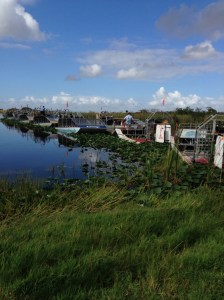 Line of air boats waiting to be boarded