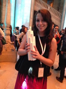 sarah holding the new trophy