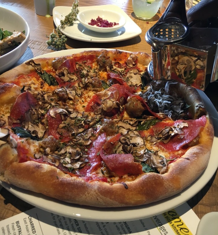 Sausage and pepperoni pizza