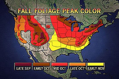 Fall foliage forecast courtesy of AccuWeather 
